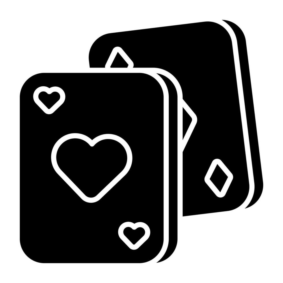 A solid design of poker cards icon vector