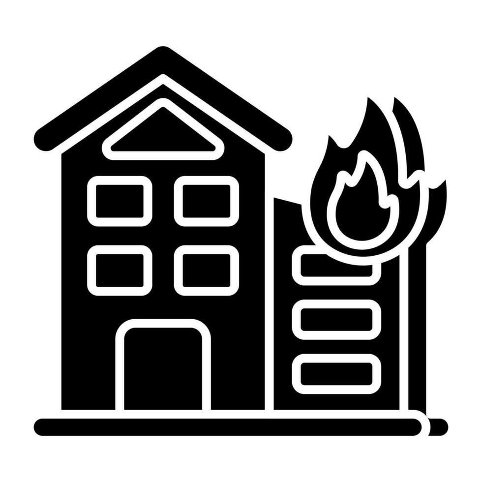 A trendy vector design of building on fire