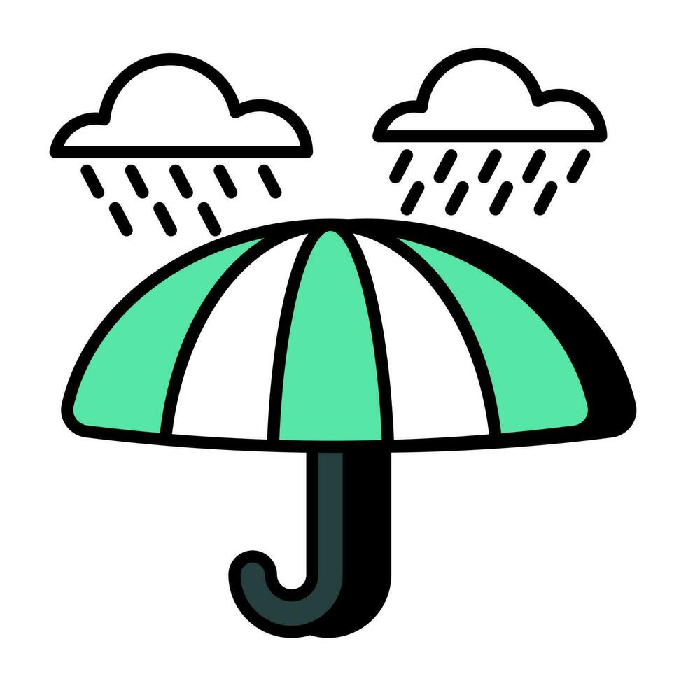 Conceptualizing flat design icon of rainshade vector