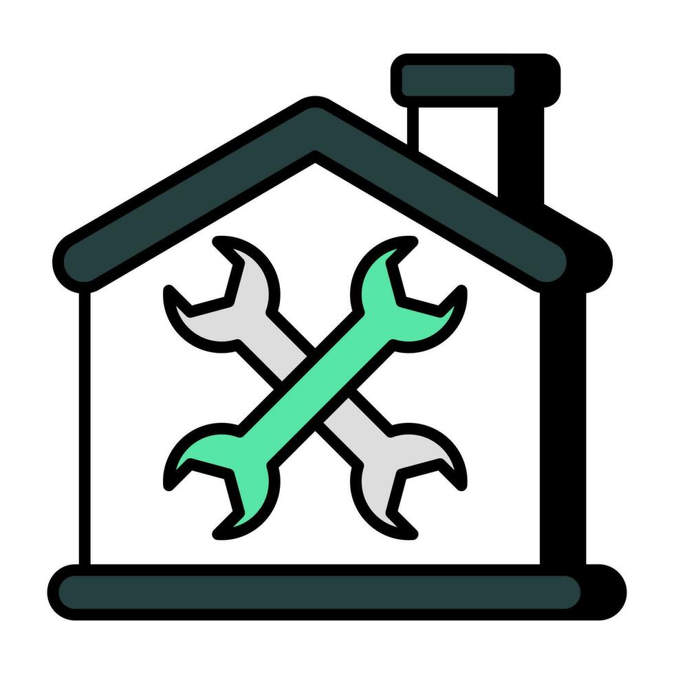 Conceptual flat design icon of home maintenance vector