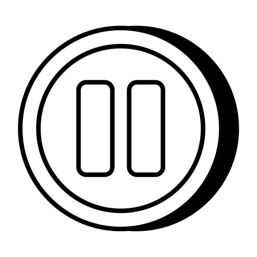An icon design of pause button vector