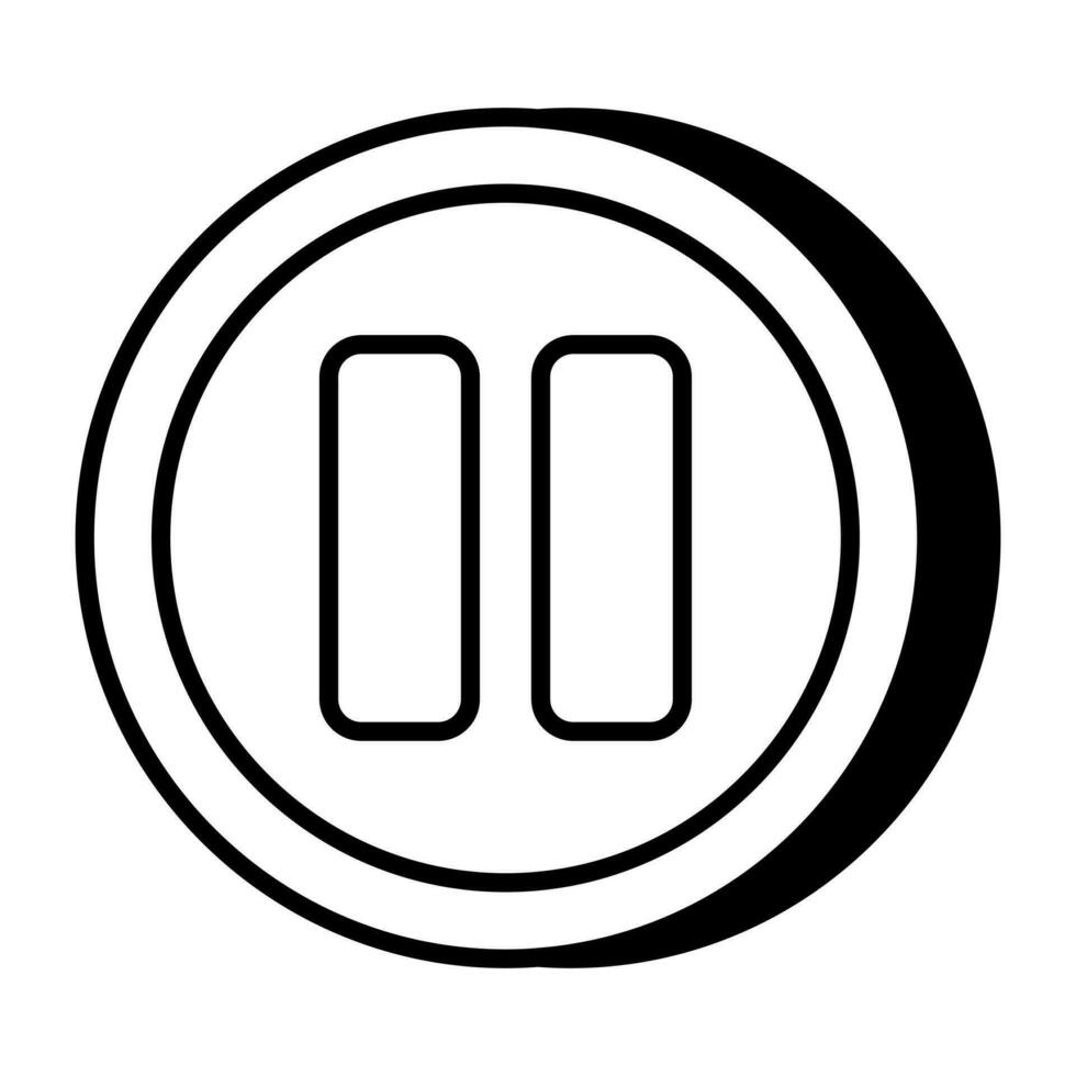 An icon design of pause button vector