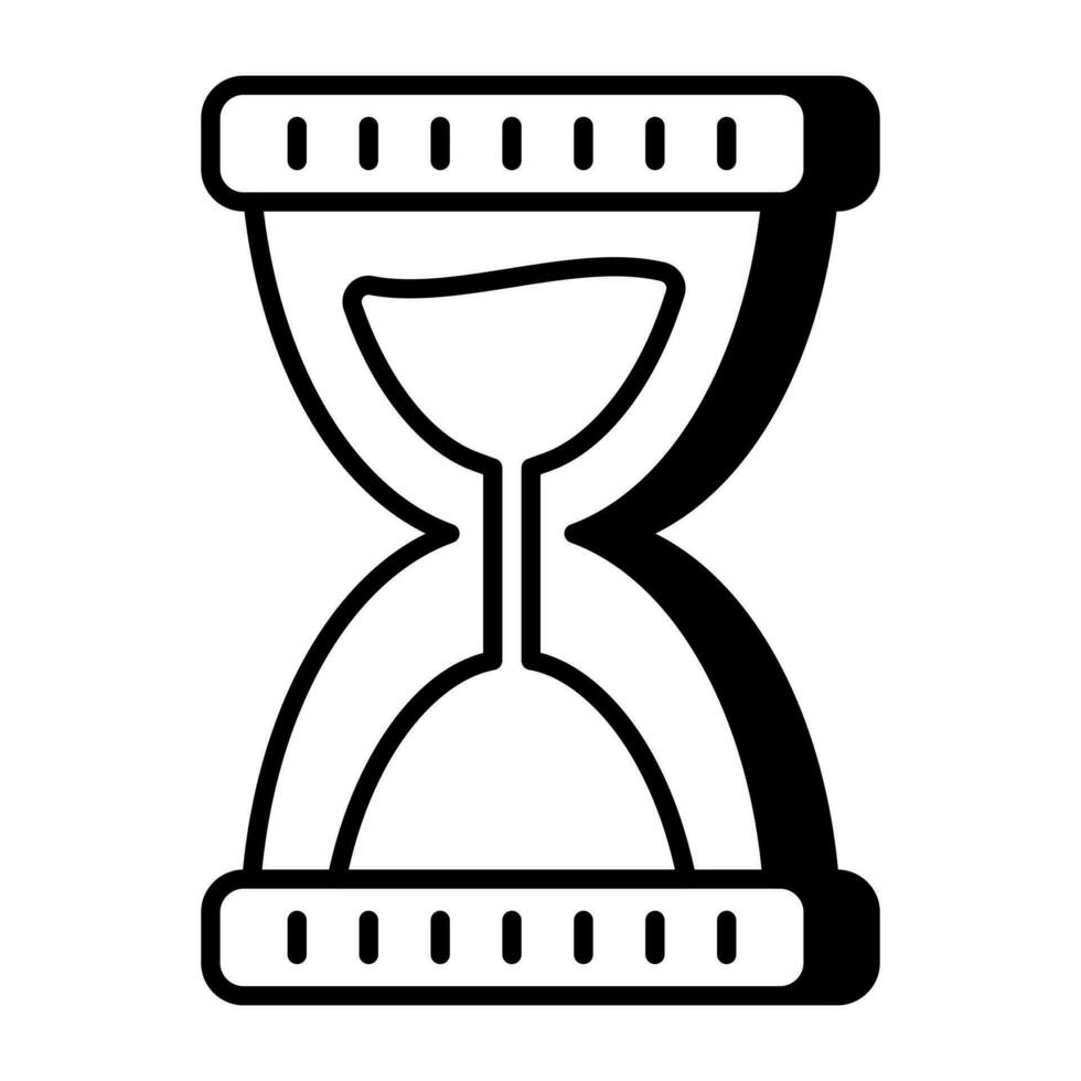 A vintage timer device, icon of sandglass vector