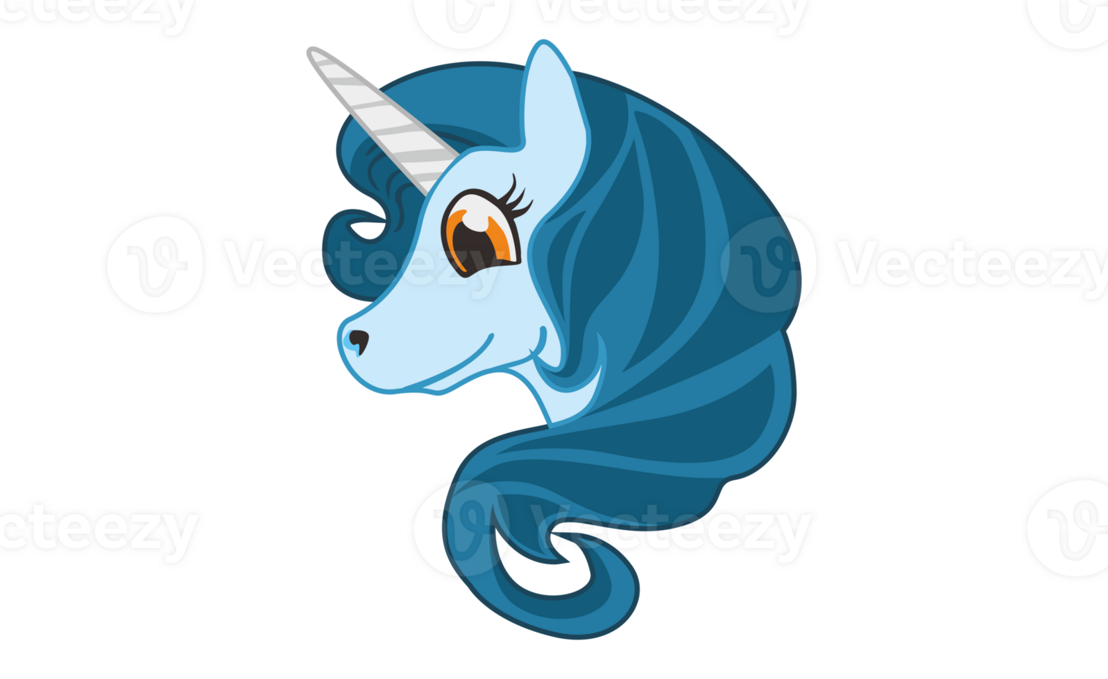 Cartoon Unicorn Head On Transparent Background png