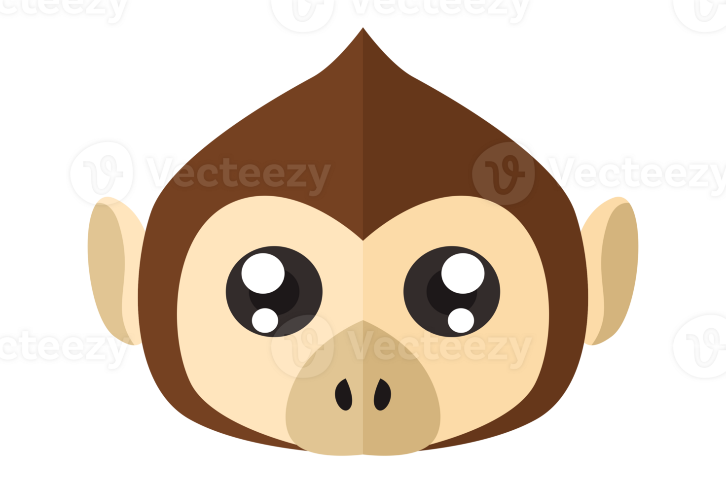 Cute Animal Head - Monkey With Transparent Background png
