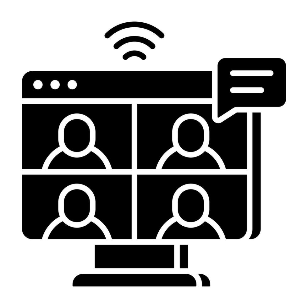 A solid design icon of conference call 24035892 Vector Art at Vecteezy