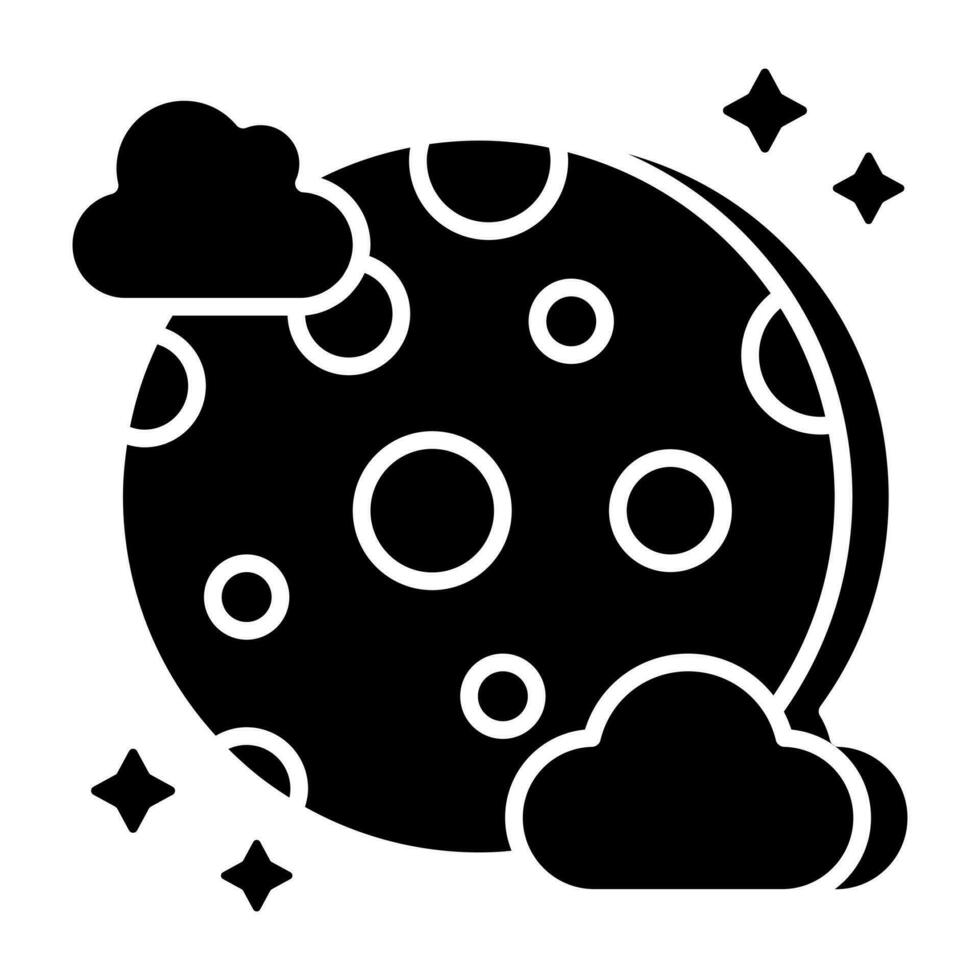 An icon design of cloudy night vector