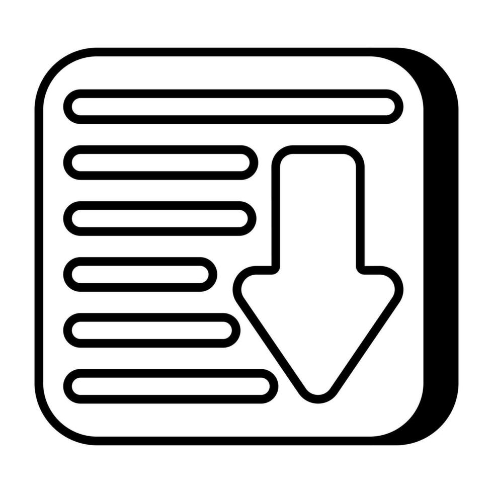 An icon design of data download vector