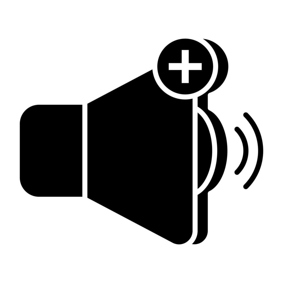 An icon design of add volume vector