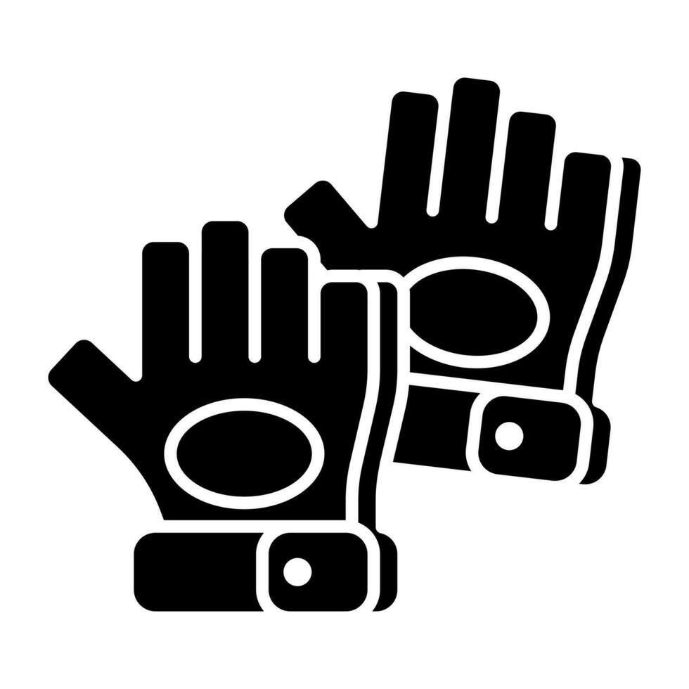 A hand covering icon, solid design of gloves vector