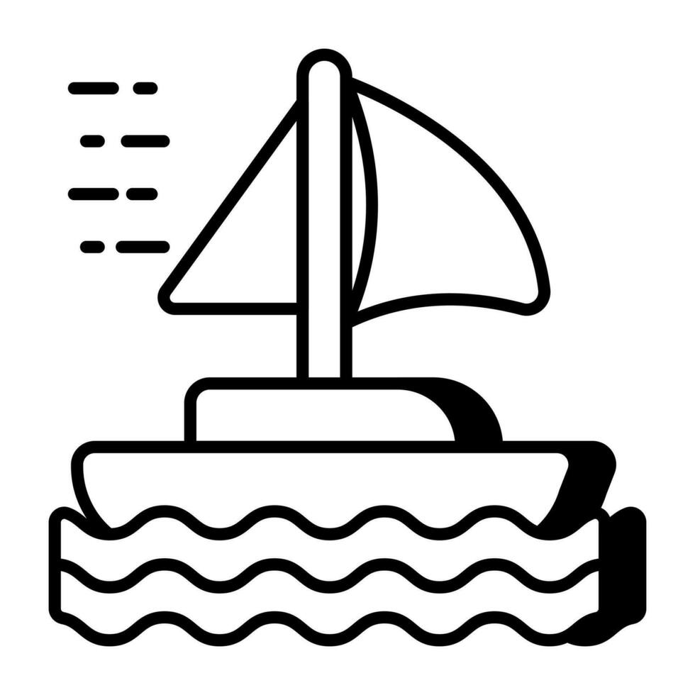 An icon design of sailboat vector