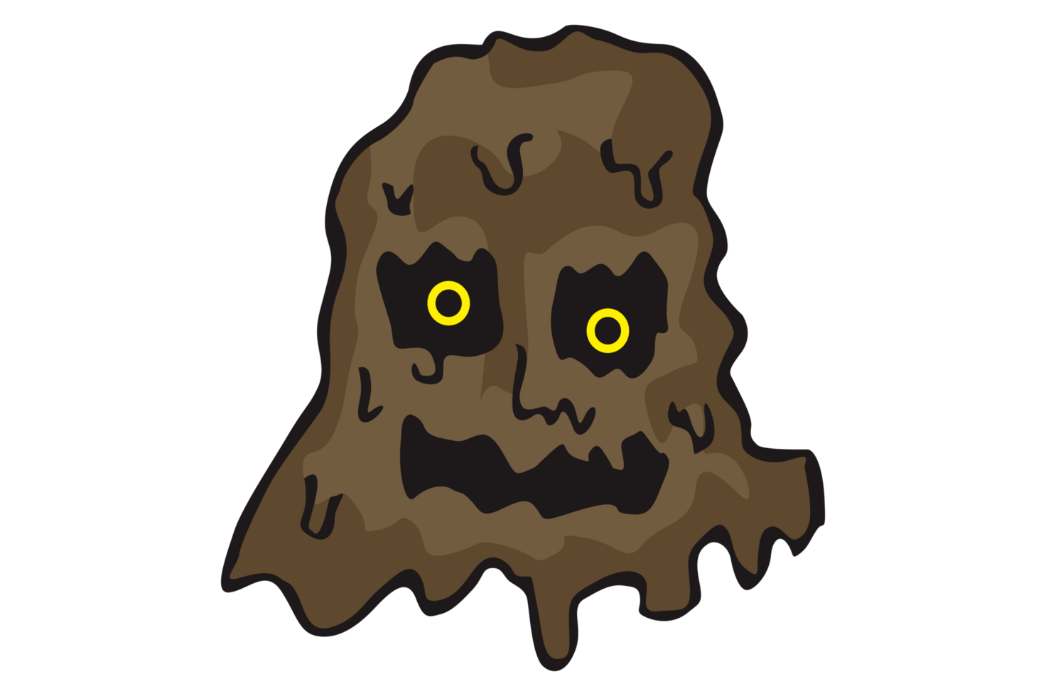 Halloween Cartoon Character Head Sticker - Mud Monster On Transparent Background png