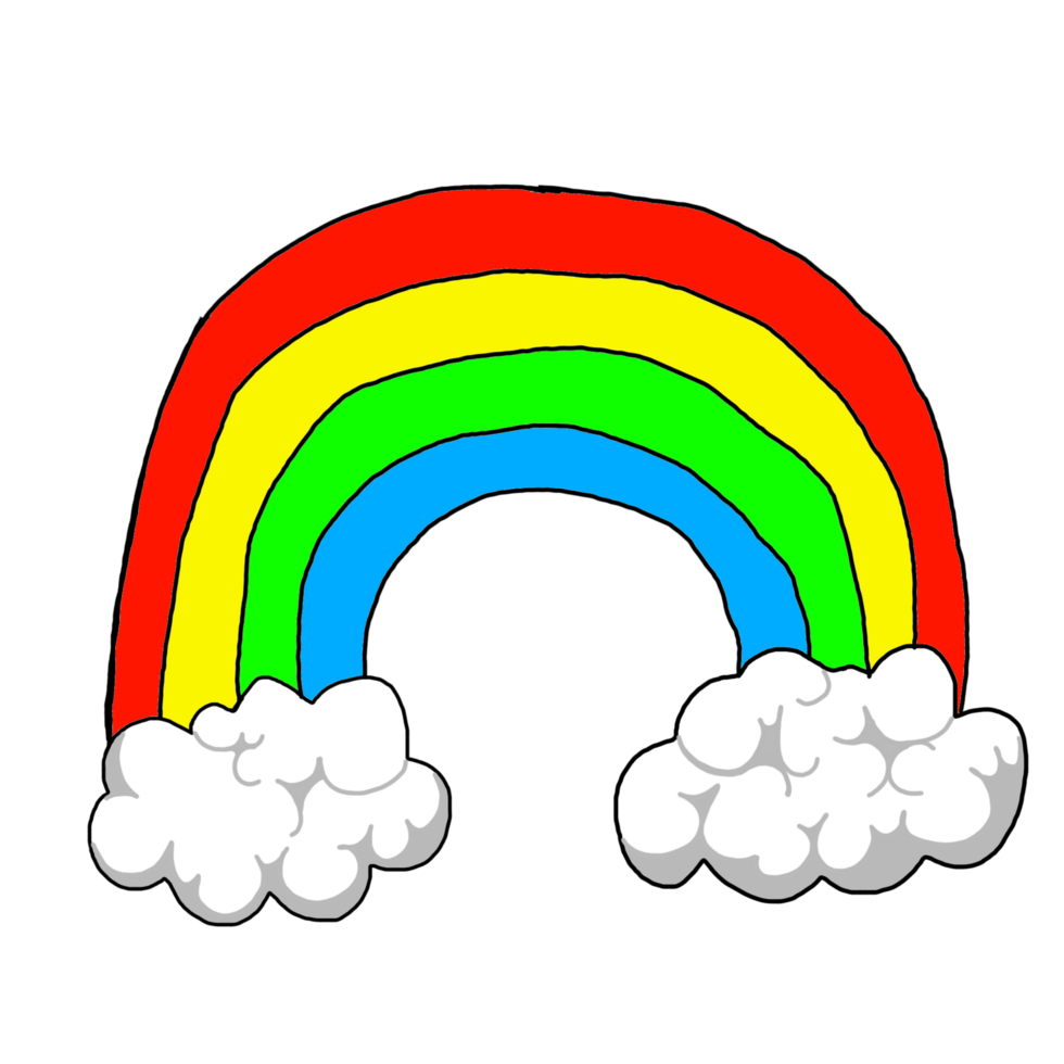 Clouds And Rainbows on a transparent background png