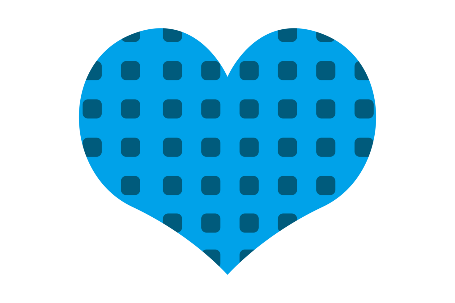 Blue Love with Square Dots Pattern With Transparent Background png