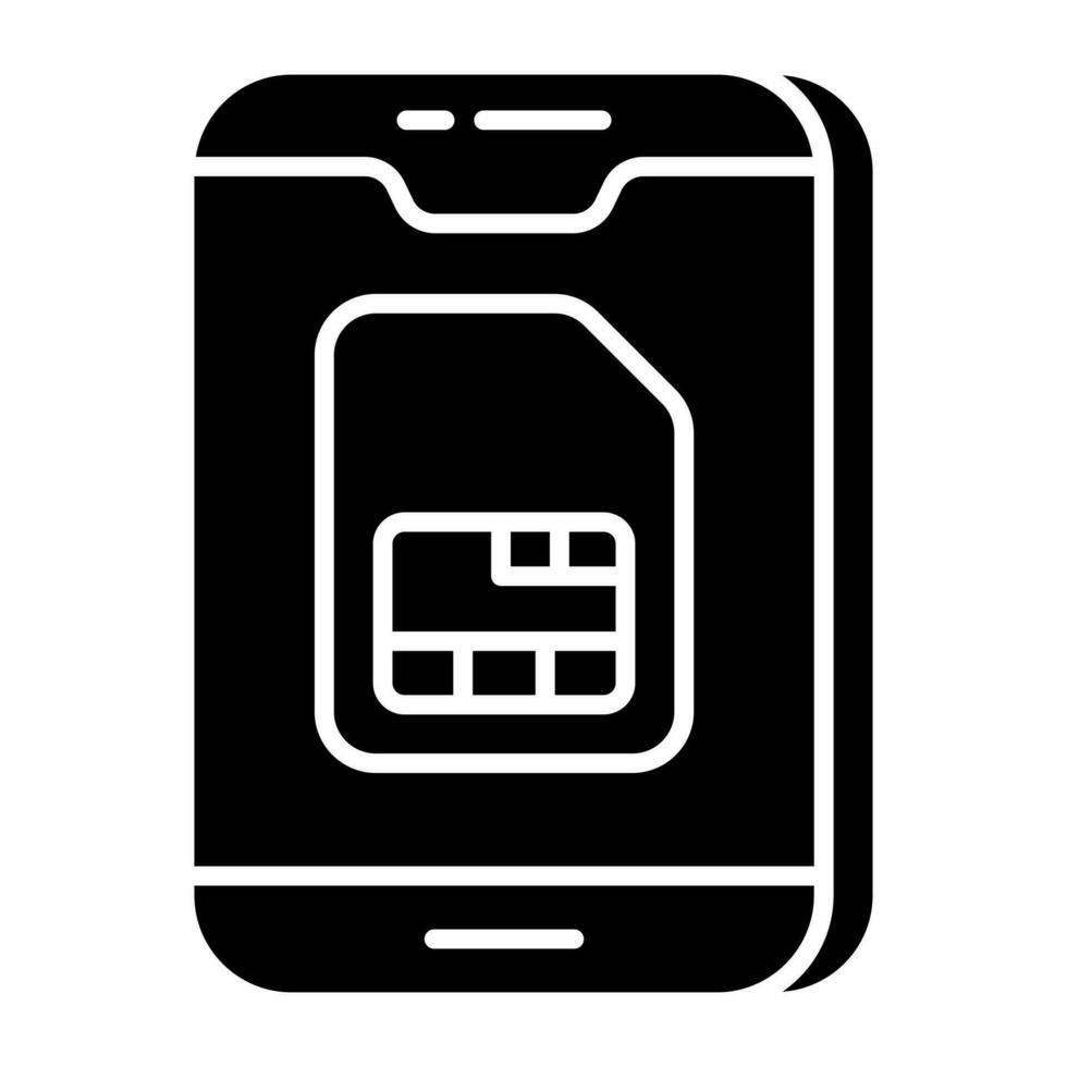 A creative design icon of mobile sim vector