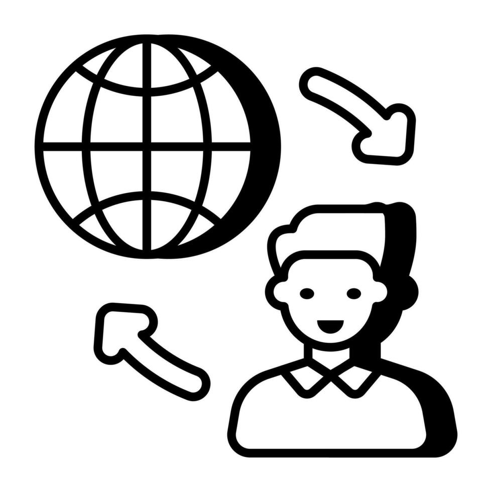 An icon design of global person vector