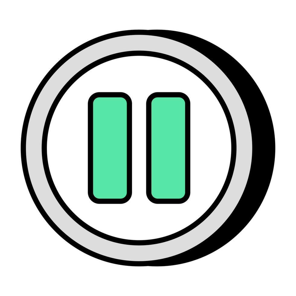 An icon design of pause button vector