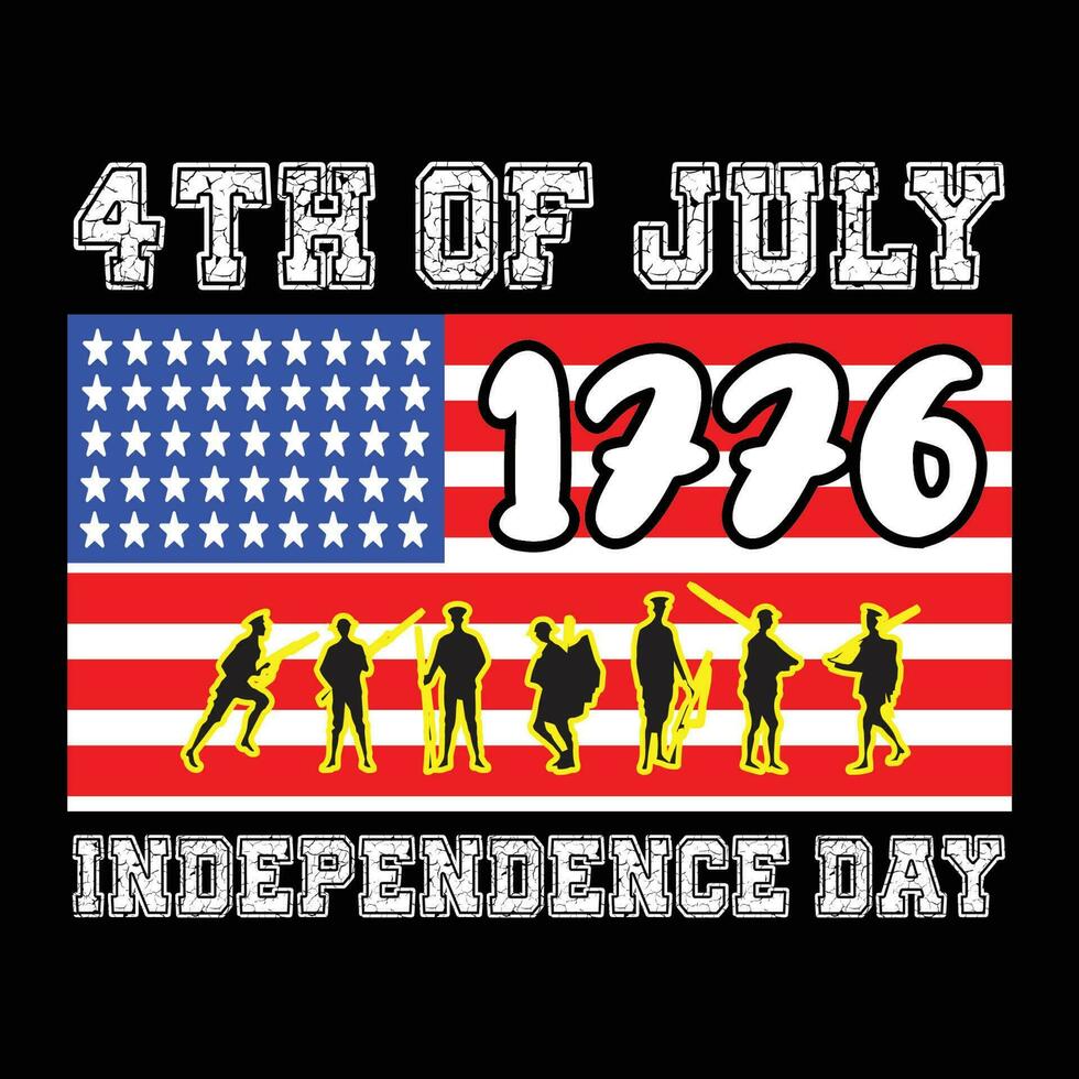 4th July USA independence day graphic design for t-shirt, cards, frame artwork, bags, mugs, stickers, tumblers, phone cases, print etc. vector