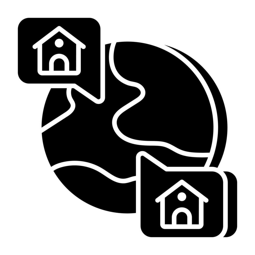 Modern design icon of global property chat vector