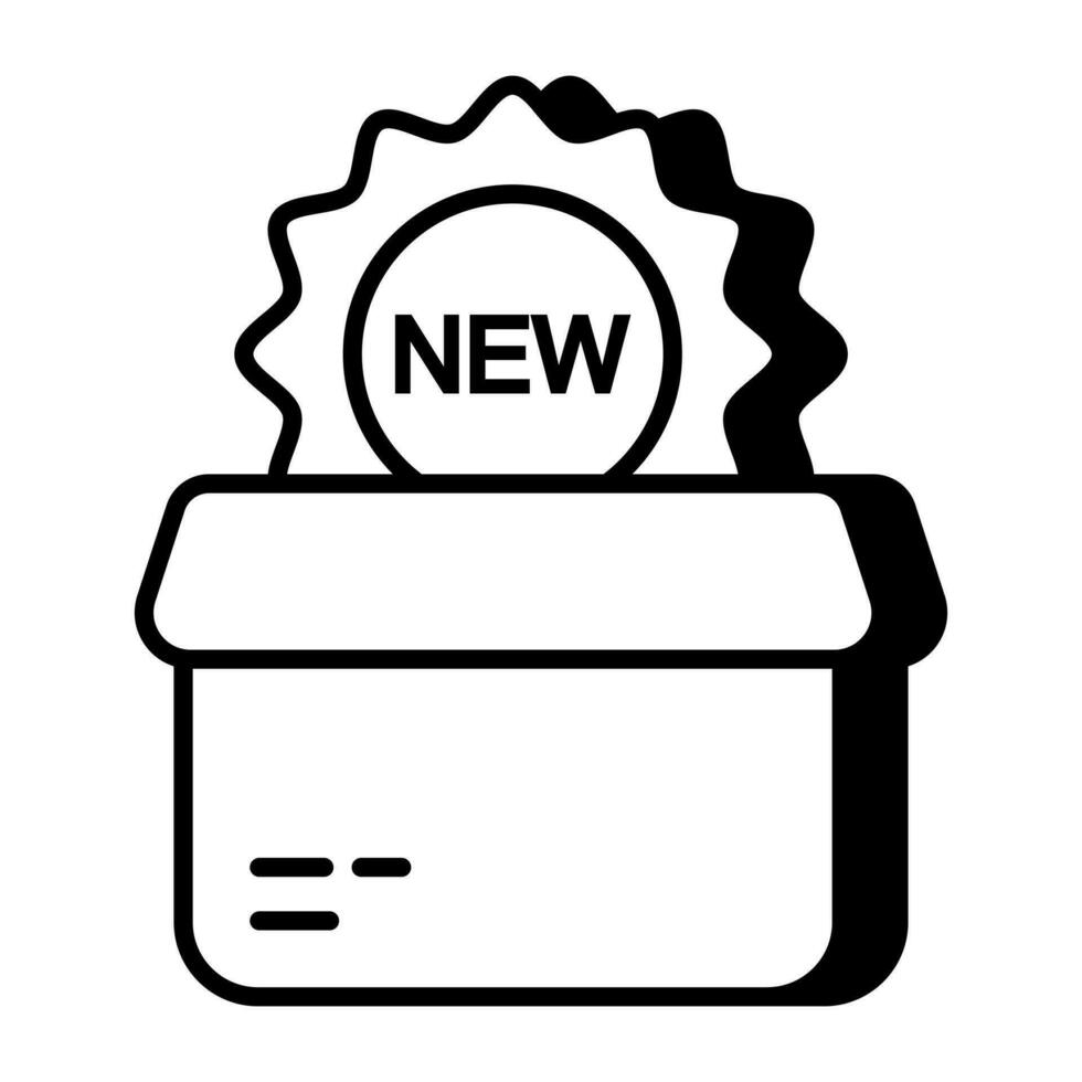 A flat design icon of new badge vector