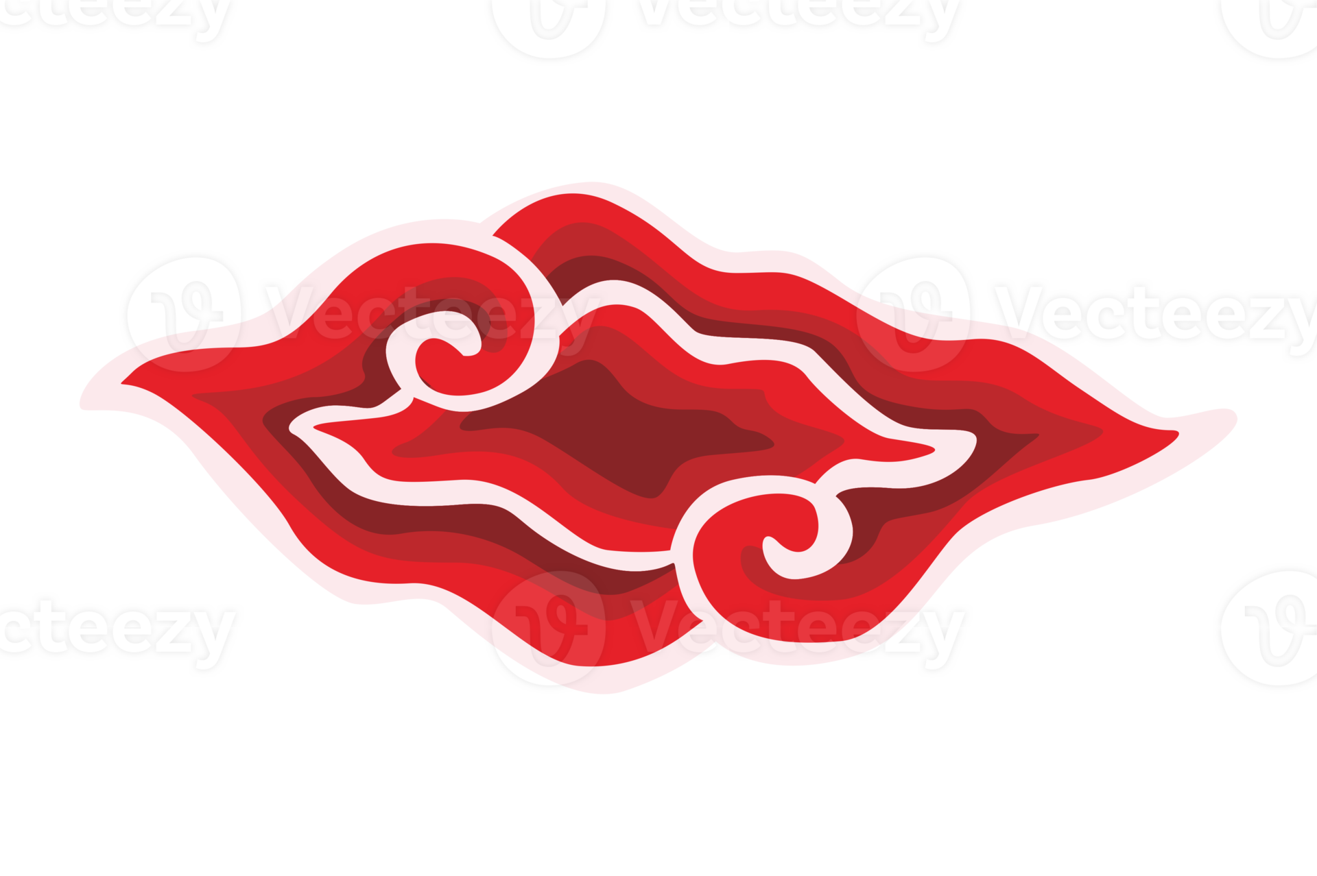 rood ornament batik mega mendung cirebon Indonesië met transparant