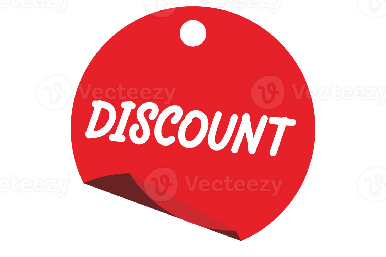 Red Discount Label Tag With Transparent Background png