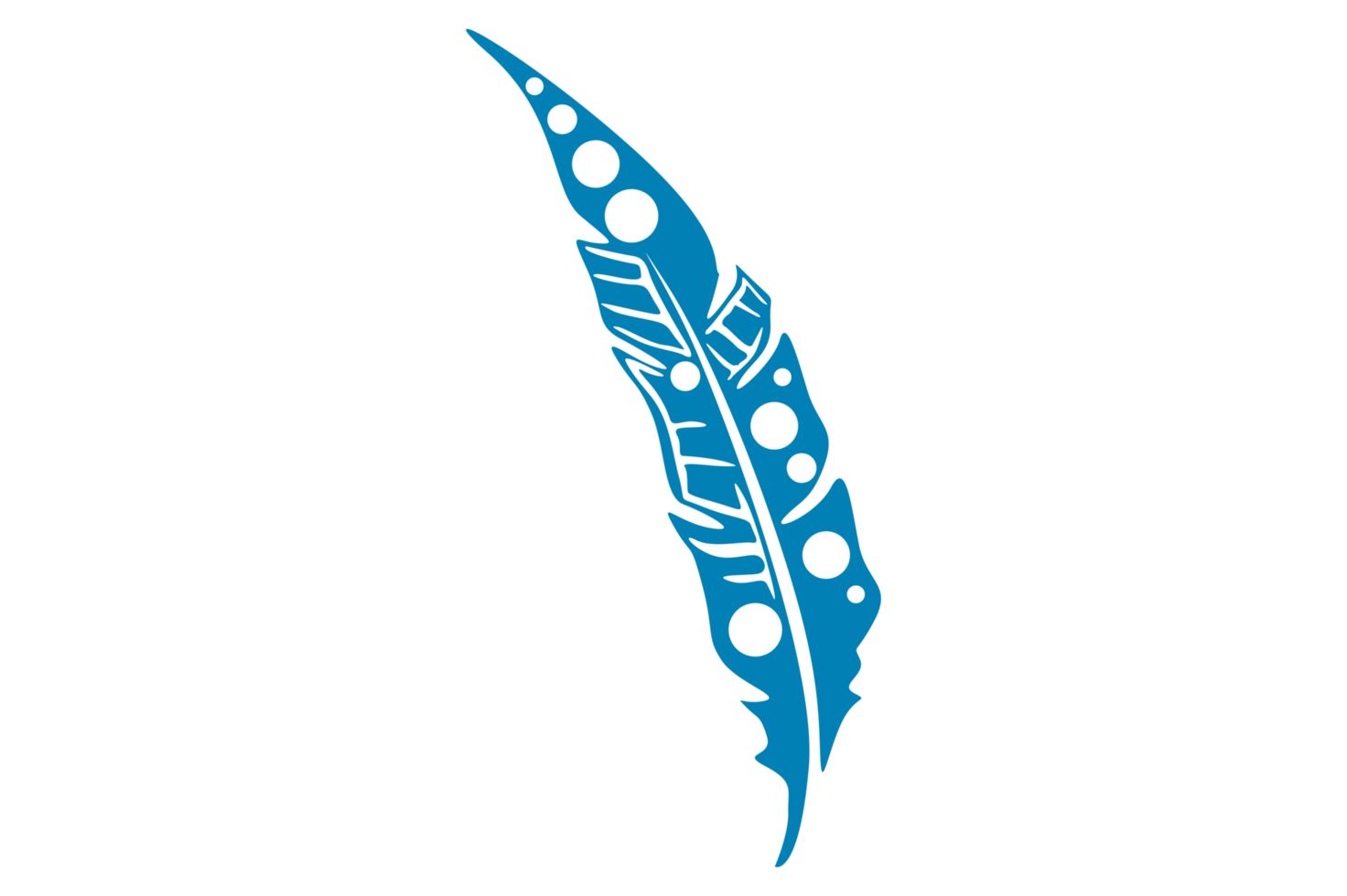 Blue Bird Feathers Ornament With Transparent Background png