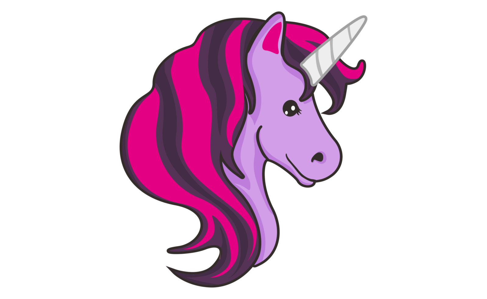Cartoon Unicorn Head On Transparent Background png