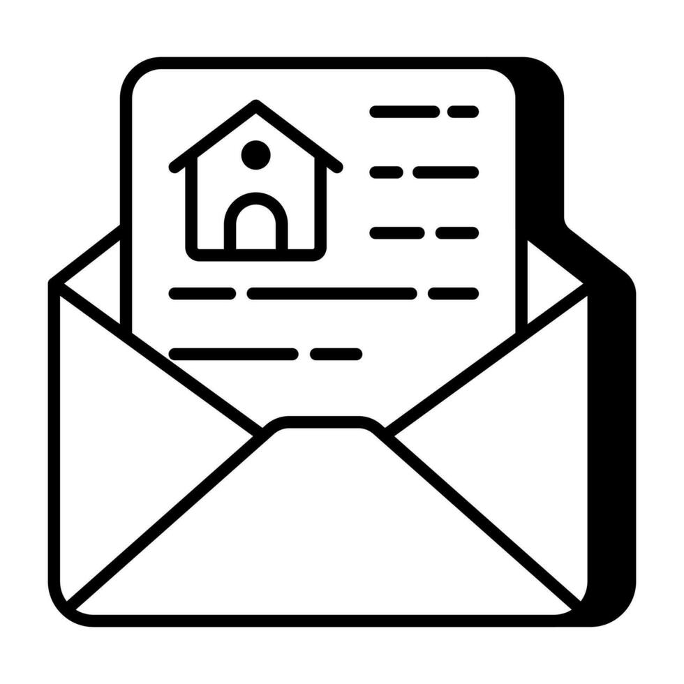 un lineal diseño icono de propiedad correo vector
