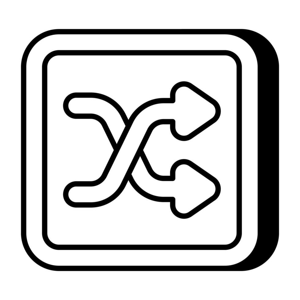 A perfect design icon of shuffle arrows vector