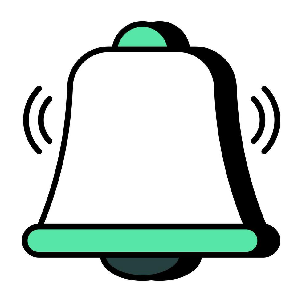 Editable design icon of bell vector