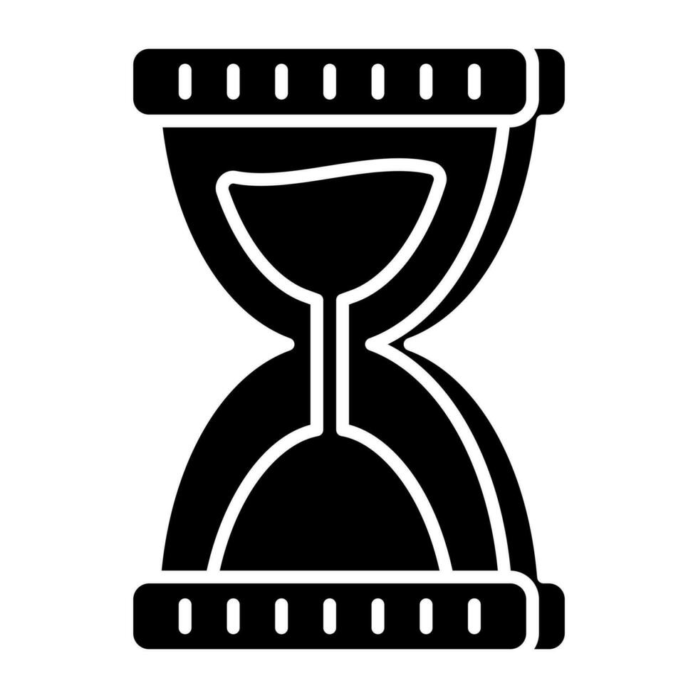 A vintage timer device, icon of sandglass vector