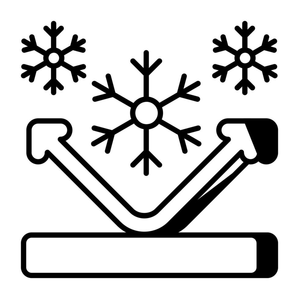 un único diseño icono de nieve resistente vector
