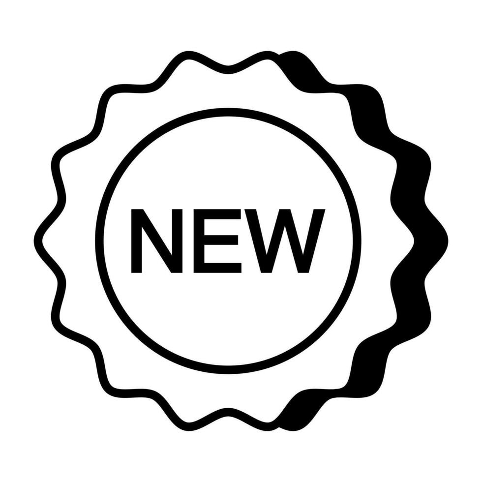 A flat design icon of new badge vector