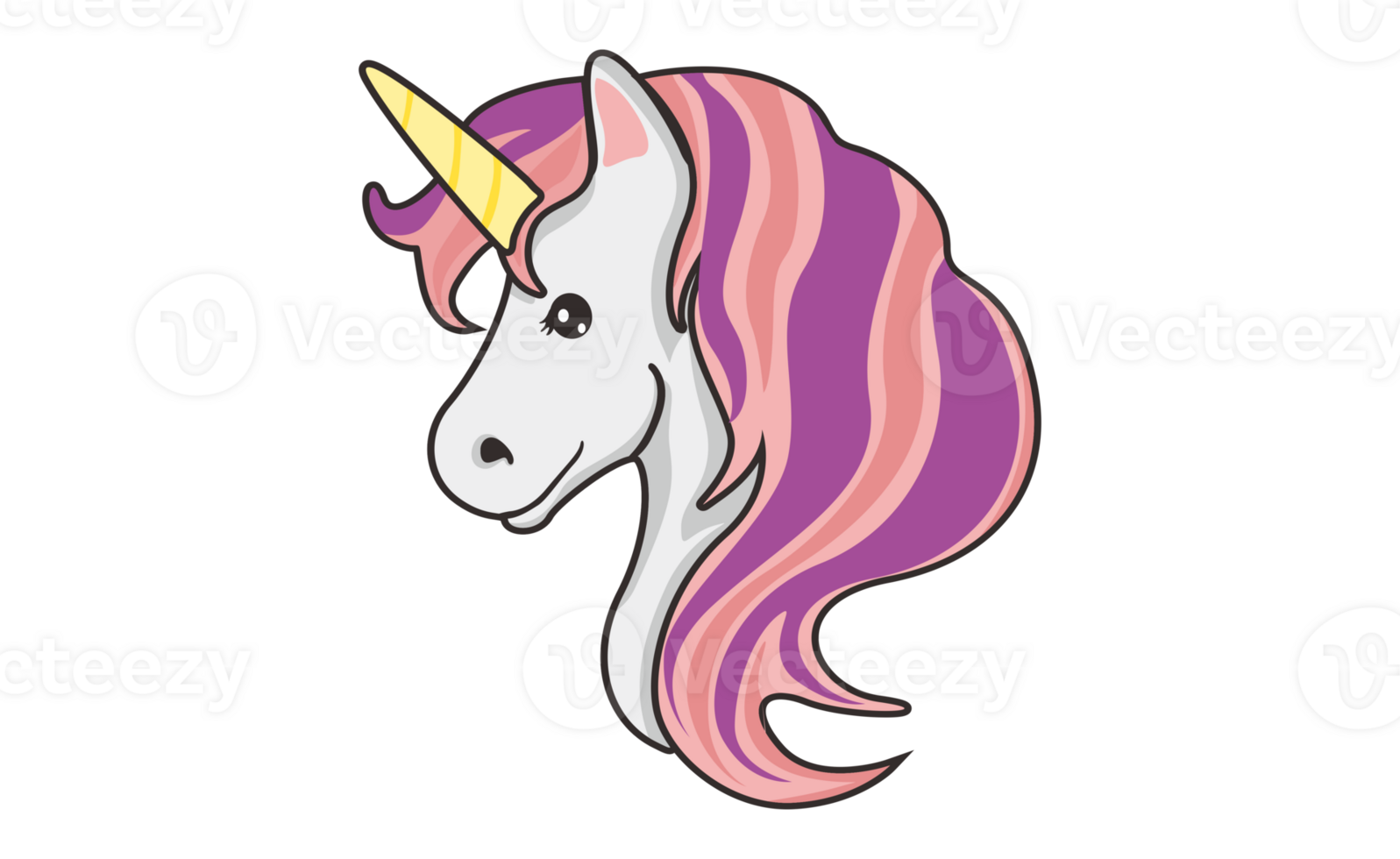 Tekenfilm Eenhoorn Hoofd Aan Transparant Achtergrond 24037221 PNG Cartoon Unicorn Head On Transparent Background Png