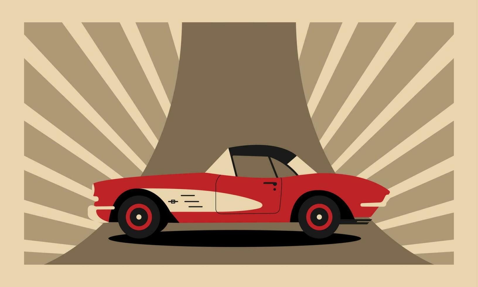 Car. Retro car. Old car in vintage style. Vector illustration.