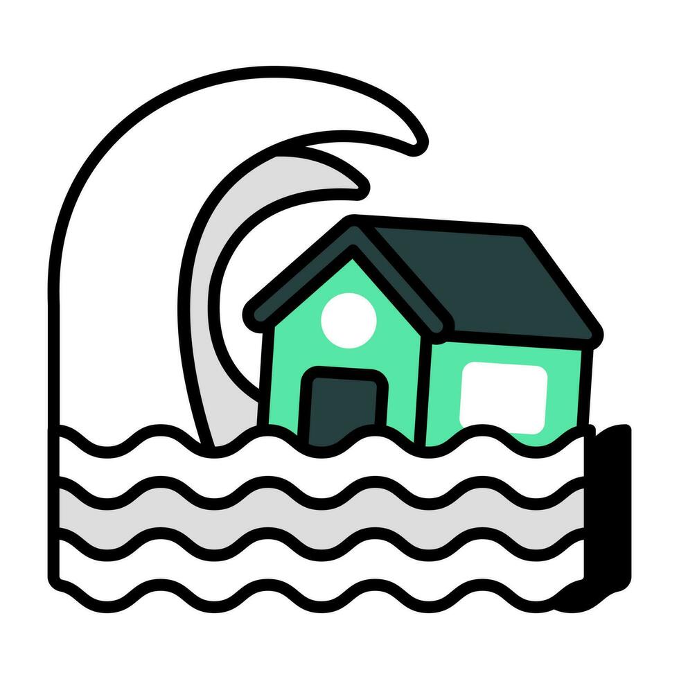Flood icon in flat design isolated on white background vector
