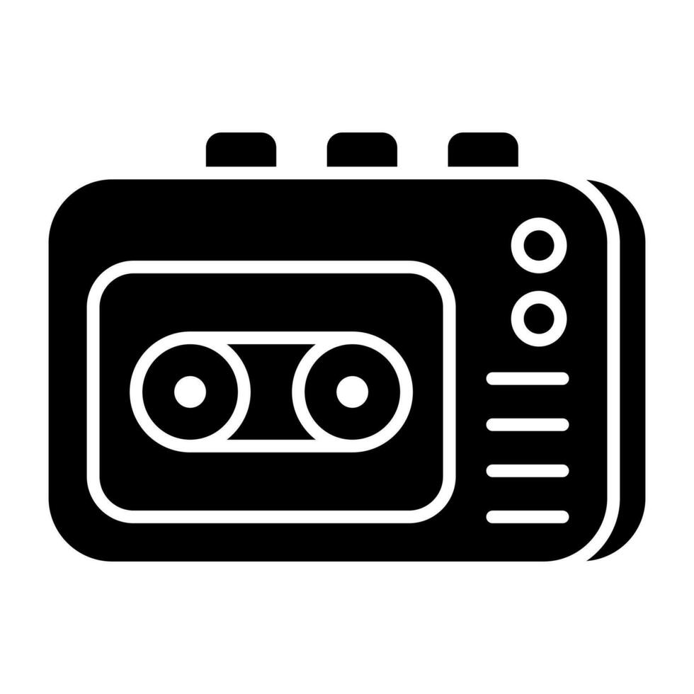 A premium download icon of cassette player vector