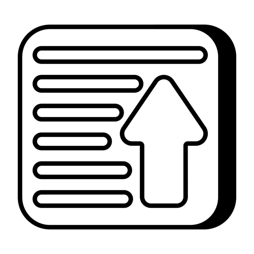 An icon design of data upload vector