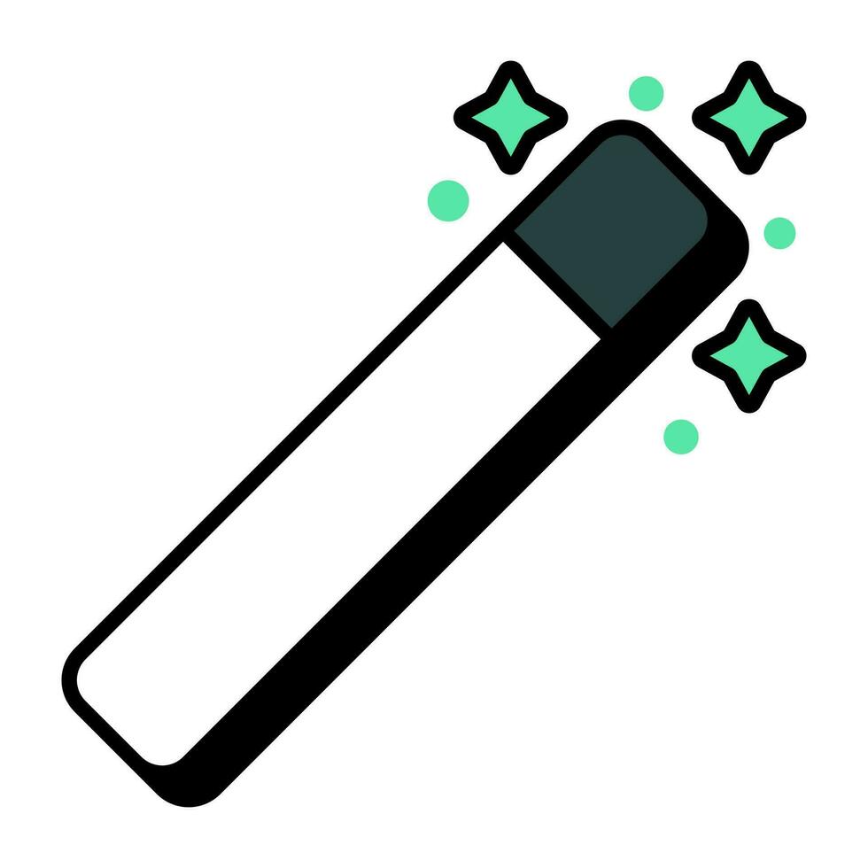A creative design icon of magic wand vector