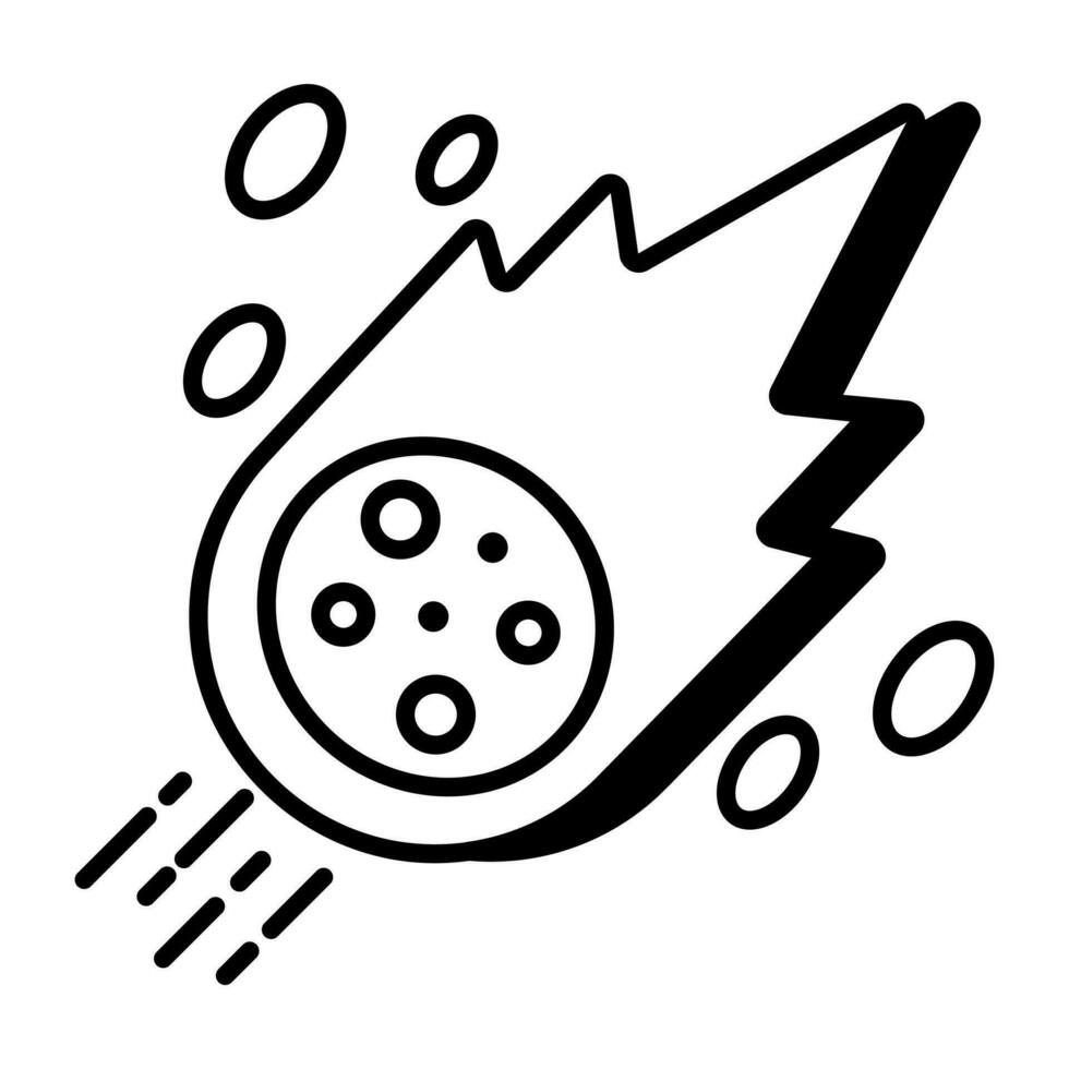 An icon design of meteorite vector