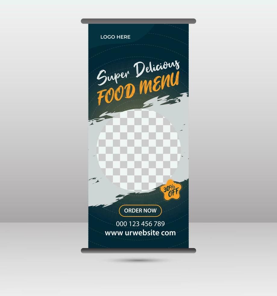 Restaurant Food Roll Up Banner Design vector