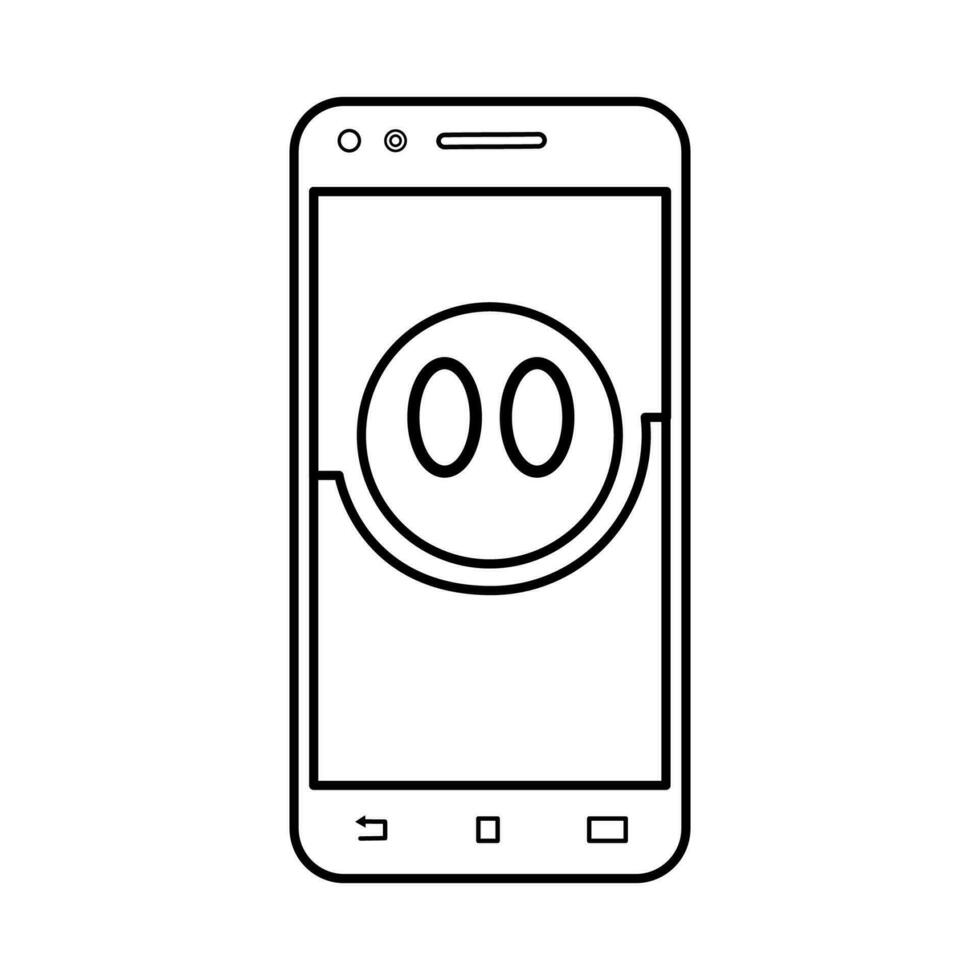 Smartphone icon in line art technique vector