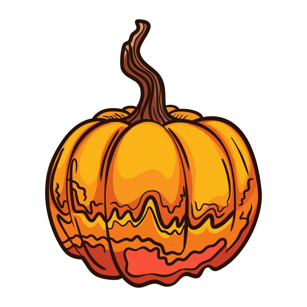 Pumpkin vegetable in doodle technique vector