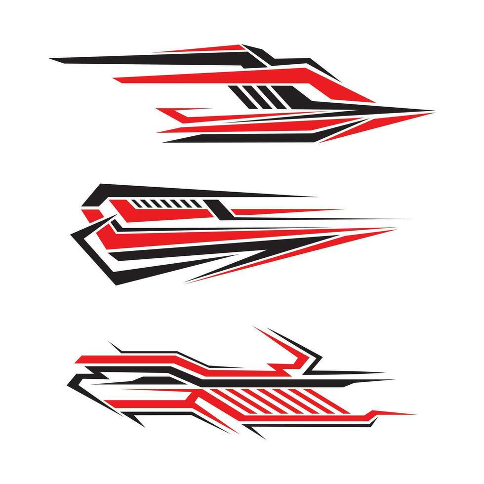 Collection of modern striping for vehicles. Vehicle graphics stripe vinyl vector