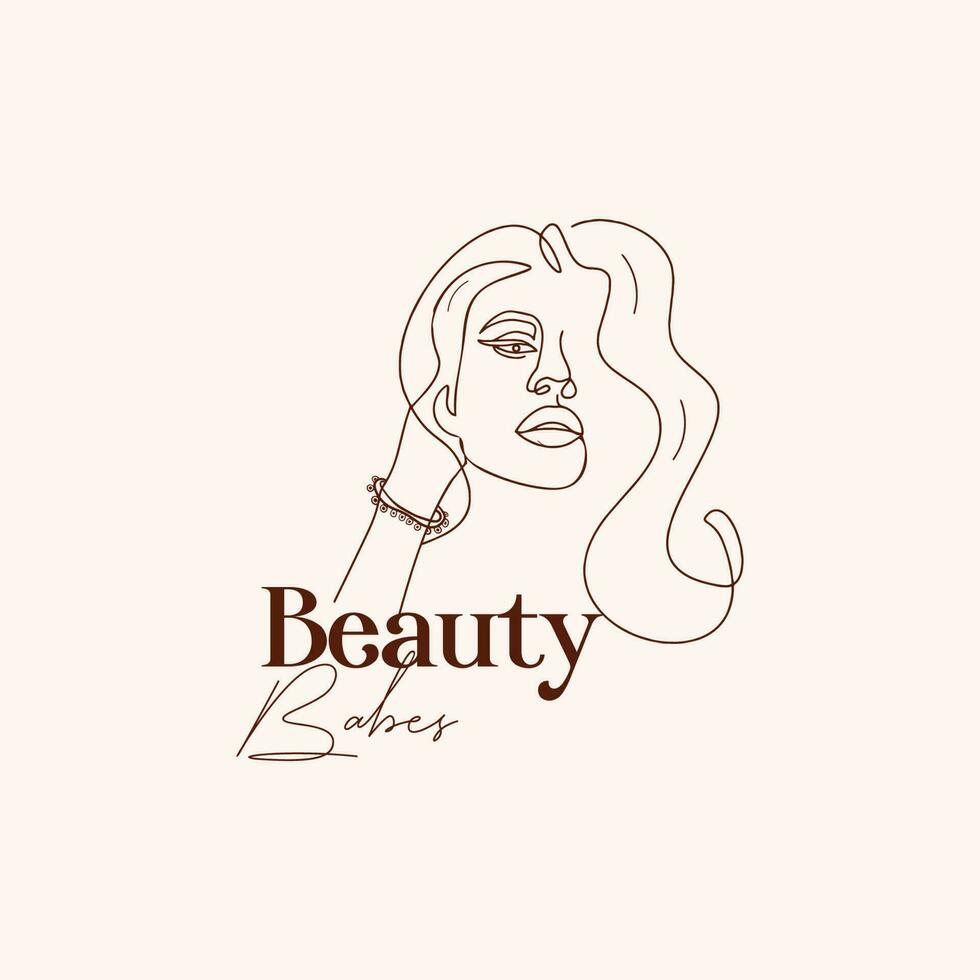 Beauty Babes One Line Art Vector One Line Art One Line Girl Face