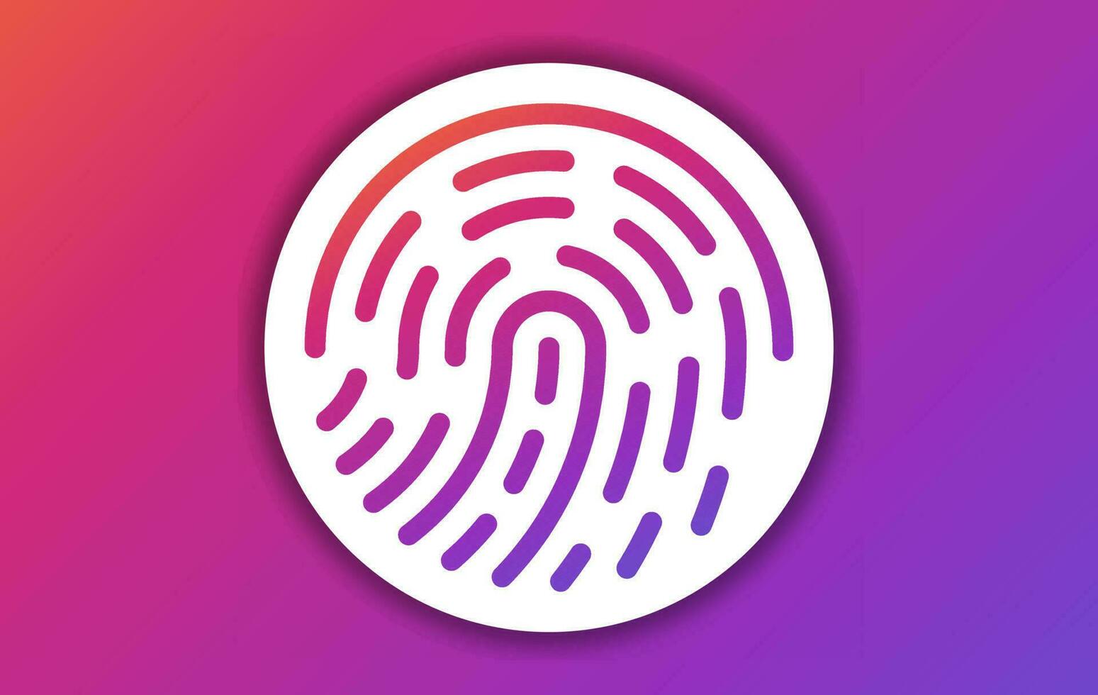 fingerprint icon with purple gradient color icon design for app and finger print flat scan. Vector Illustration vector design on purple background