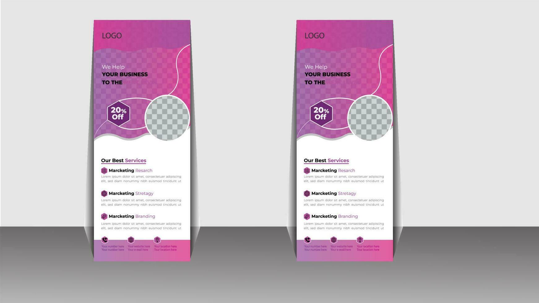 Business rollup banner design for company vector