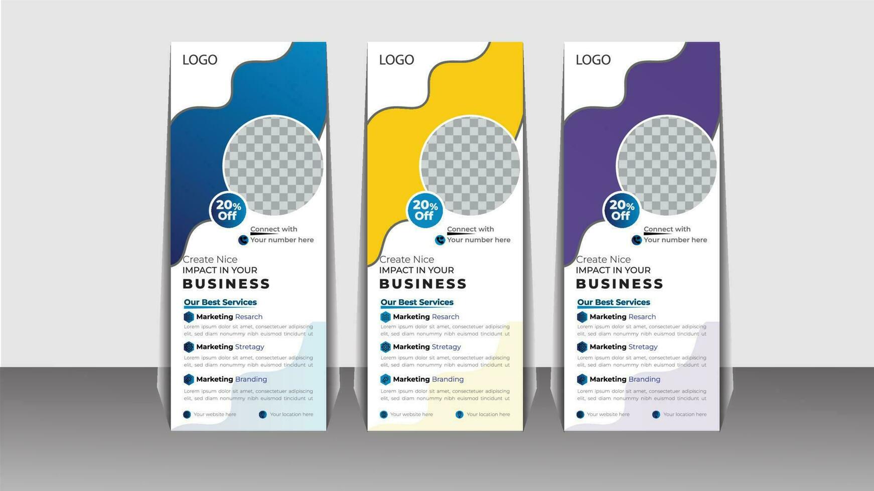 Business rollup banner design for company vector