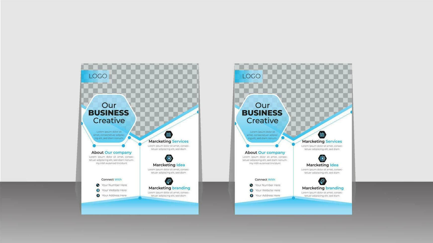 abstract business flyer design for company vector